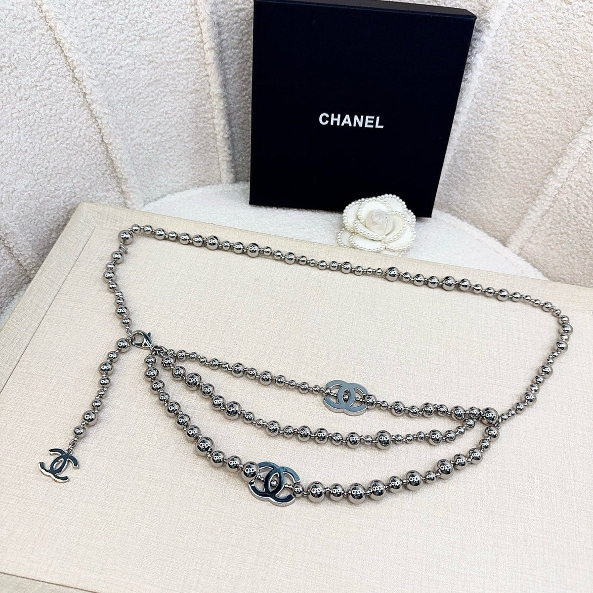 Chanel 2026 CC Logo Beaded Waist Chain Belt 217367