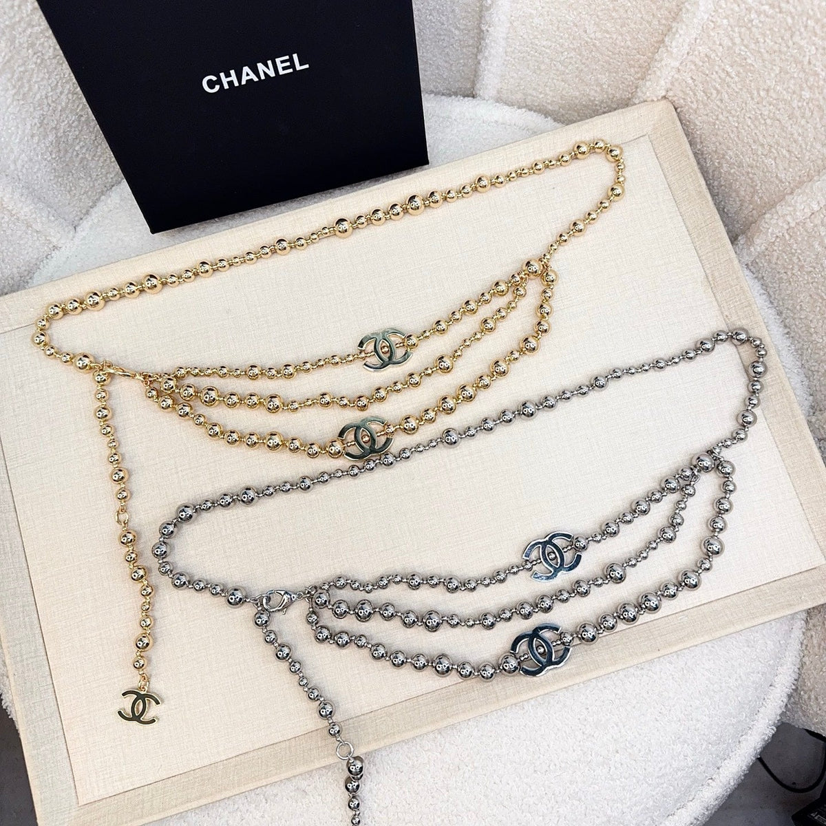 Chanel 2026 CC Logo Beaded Waist Chain Belt 217367