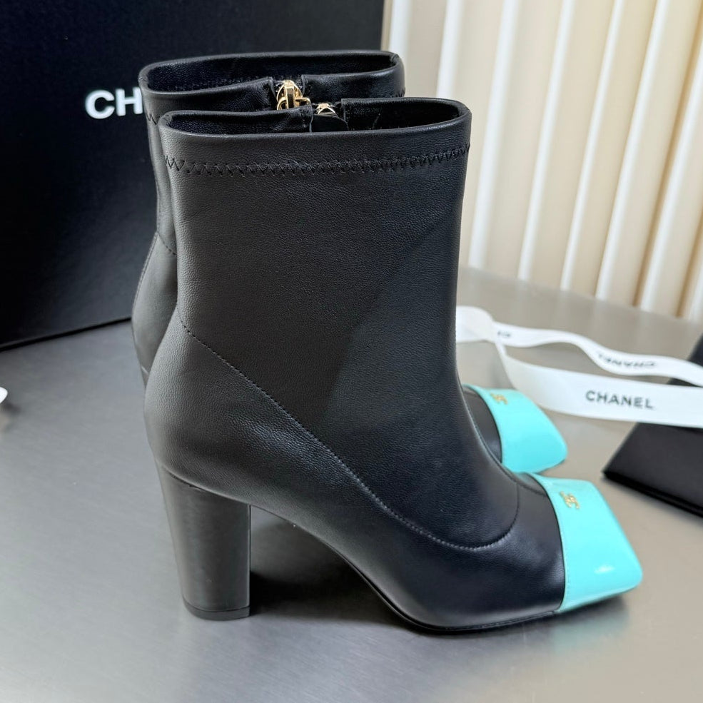 Chanel 2026 Square Toe Ankle Boots 75mm Leather 123426