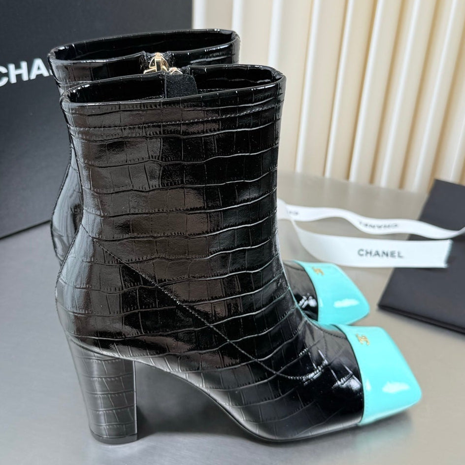 Chanel 2026 Square Toe Ankle Boots 75mm Leather 123426