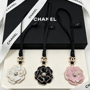 Chanel Camellia Leather Cord Charm