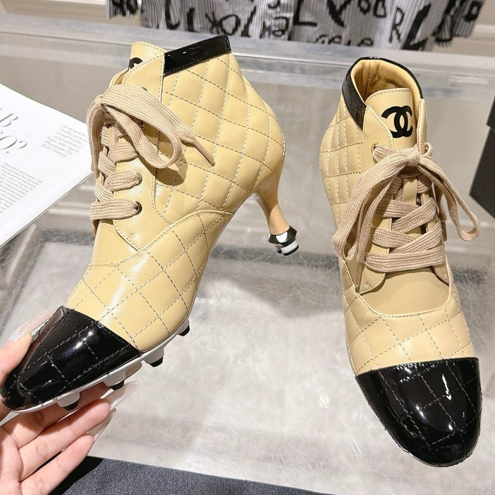 Chanel 2026 Quilted Ankle Boots 70mm Leather 124283