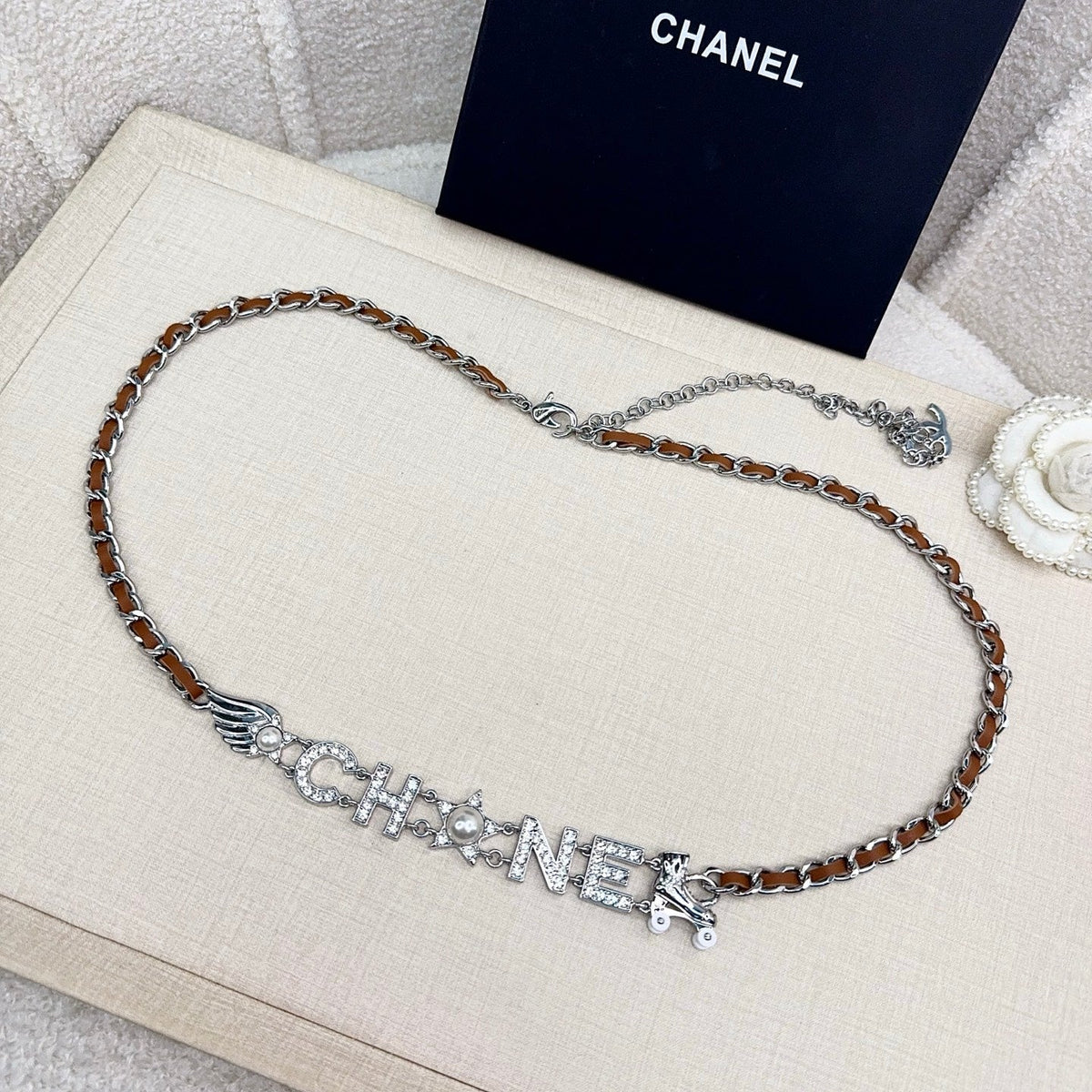 Chanel 2026 Crystal CC Logo Waist Chain Belt 219665