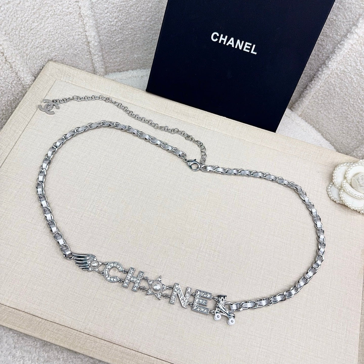 Chanel 2026 Crystal CC Logo Waist Chain Belt 219665
