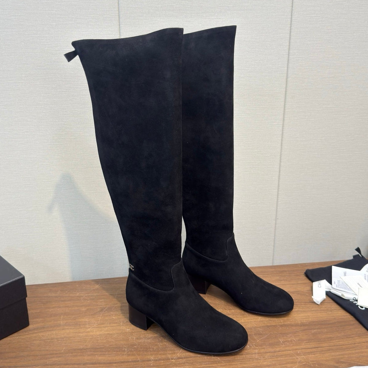 Chanel 2026 Over-The-Knee Boots 60mm Suede Leather