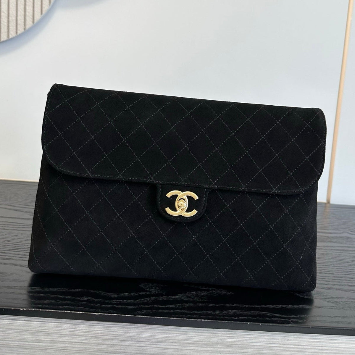 Chanel 2026 Large Clutch Bag 30cm Suede 407661