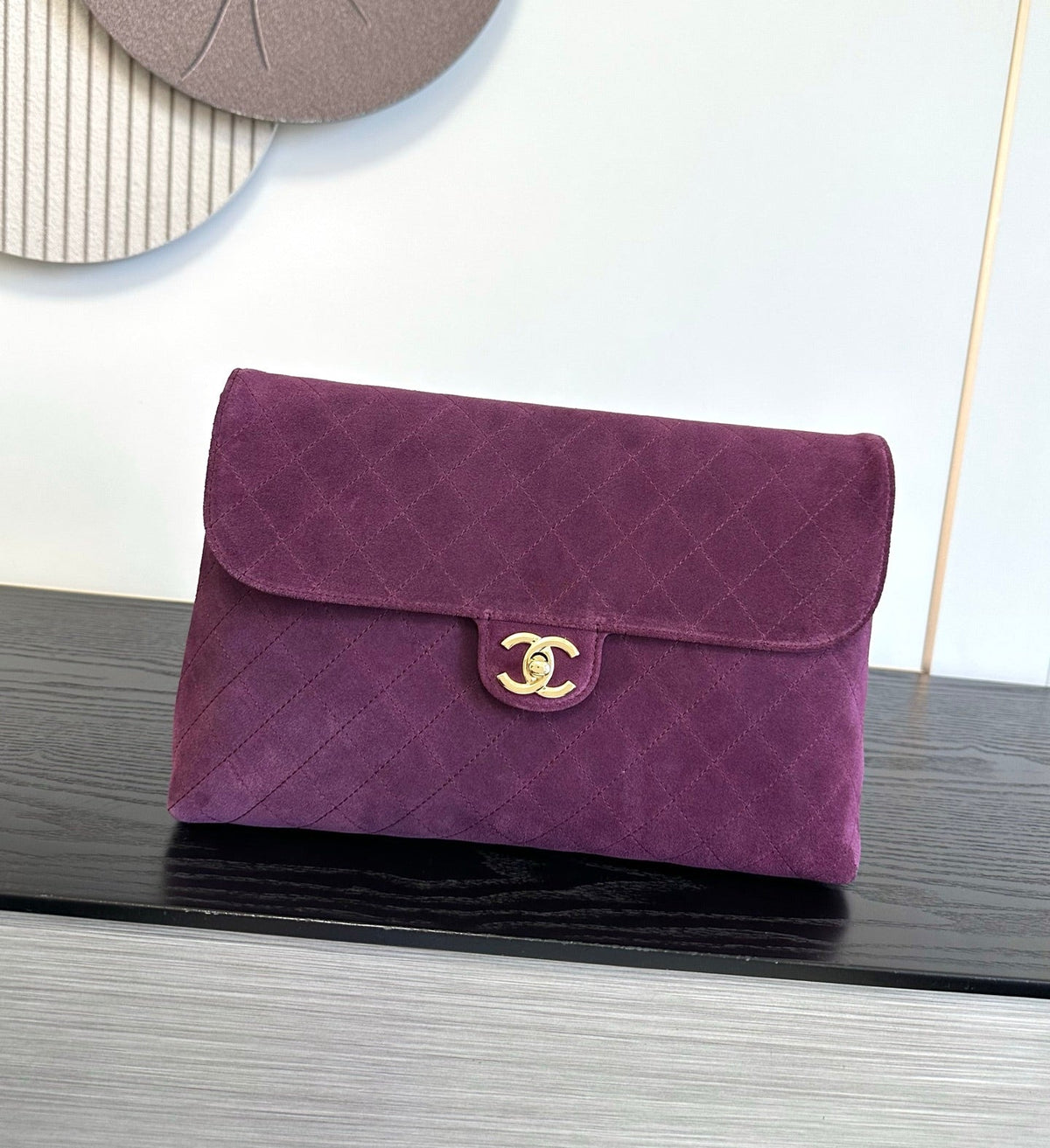 Chanel 2026 Large Clutch Bag 30cm Suede 407661