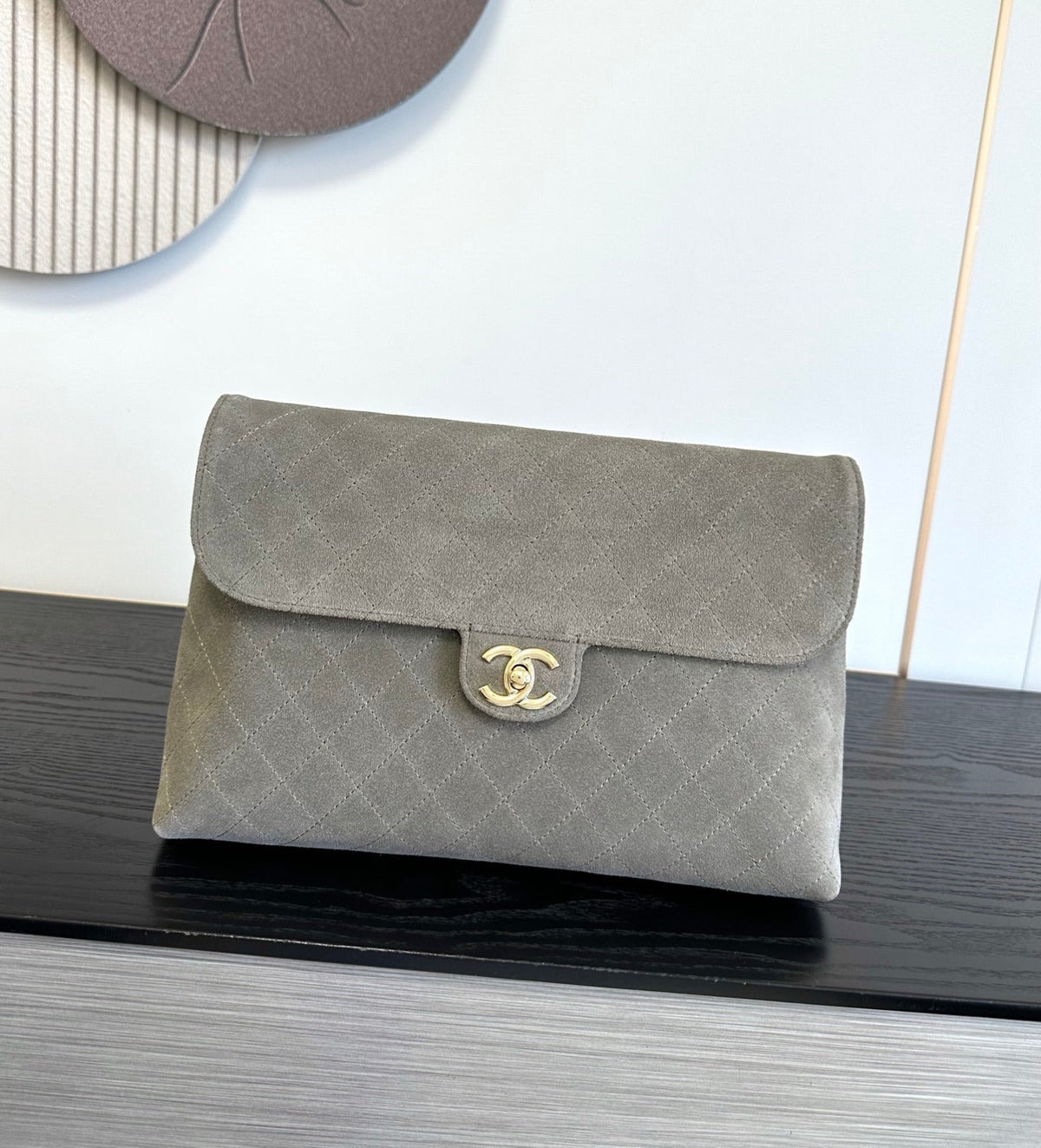 Chanel 2026 Large Clutch Bag 30cm Suede 407661