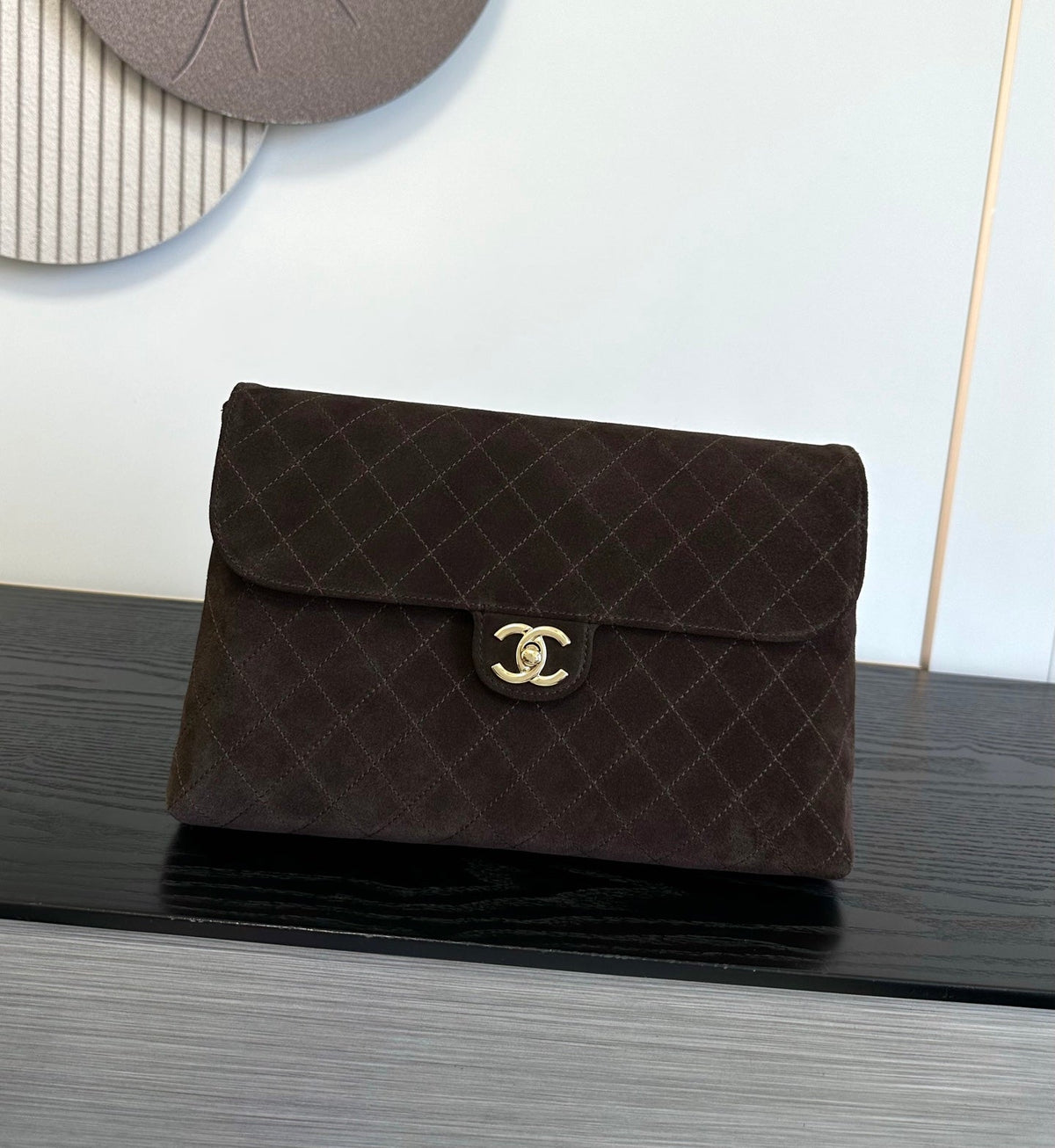 Chanel 2026 Large Clutch Bag 30cm Suede 407661