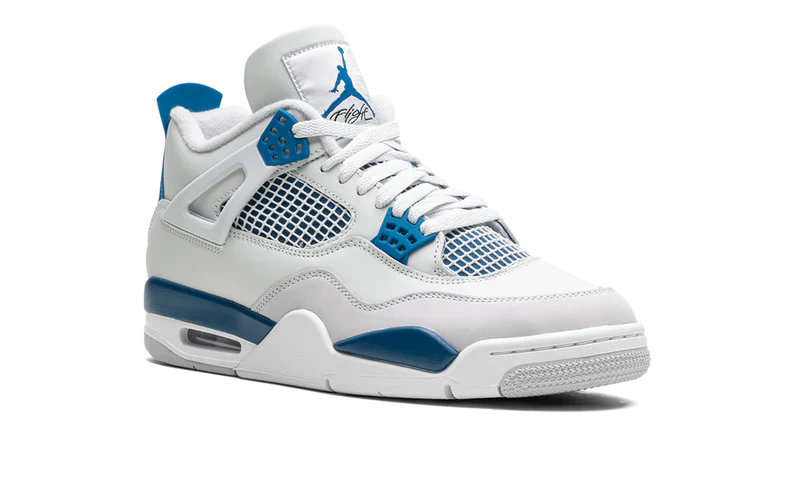 Nike Jordan 4 Retro Military Blue White Suede Leather