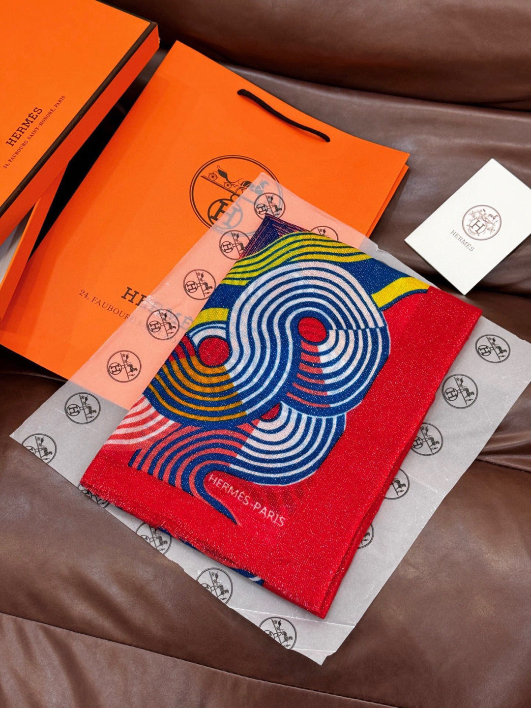 HM 25s Scarf 140cm Red Orange Cashmere 976205