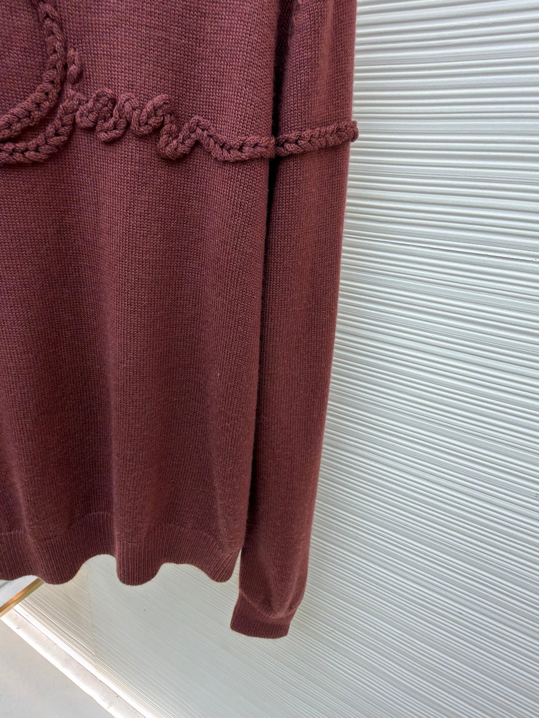 Dior 2025 Ribbon Knit Sweater Burgundy Wool 746473