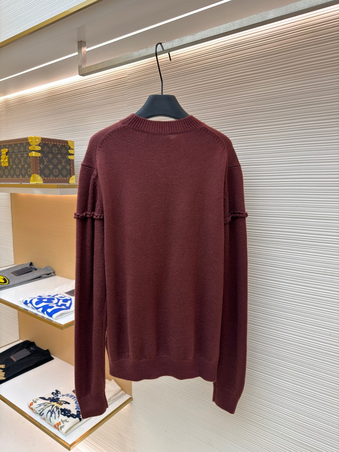 Dior 2025 Ribbon Knit Sweater Burgundy Wool 746473