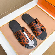 HM Men's Izmir Slide Orange Black Cowhide 743930