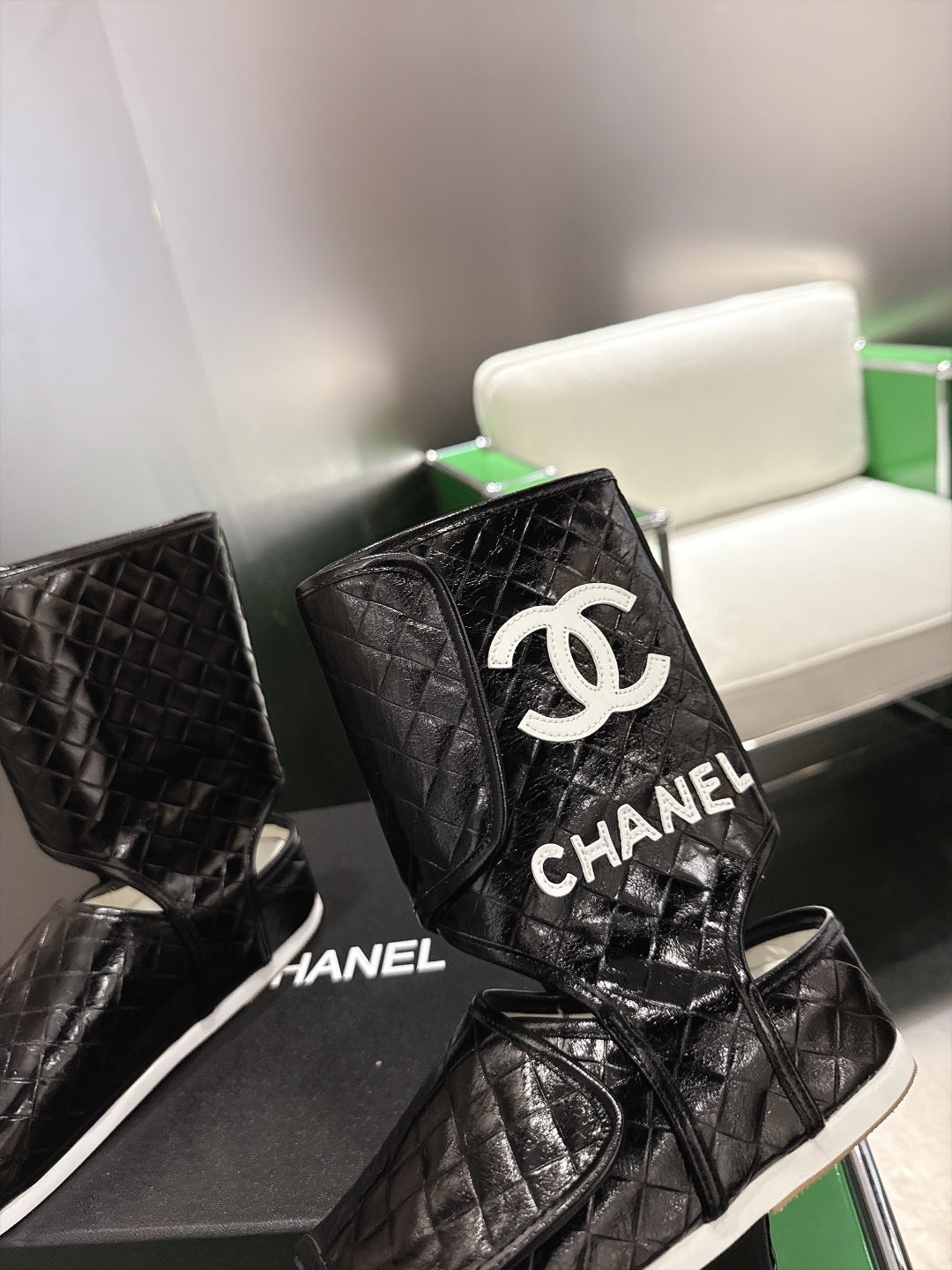 Chanel 2026 Open-Toe Ankle Boots Leather 192883