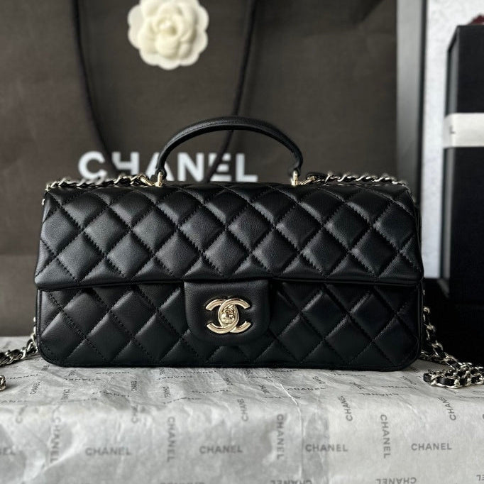 Chanel 2026 Flap Bag with Top Handle 25cm Lambskin