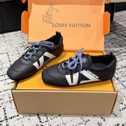 LV Sneakerina ballet-style sneaker black white cowhide 383386