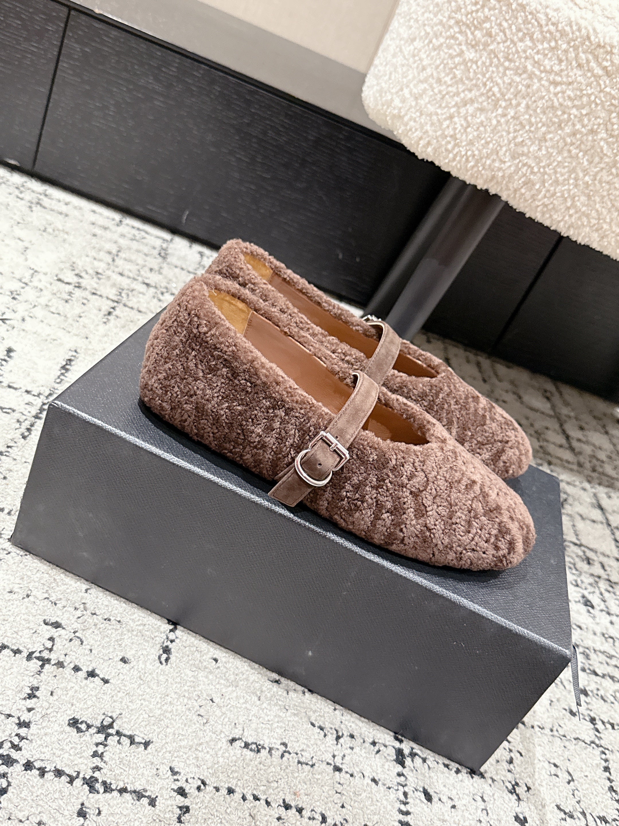 Alaia 2025 Ballet Flat Brown Wool 558650
