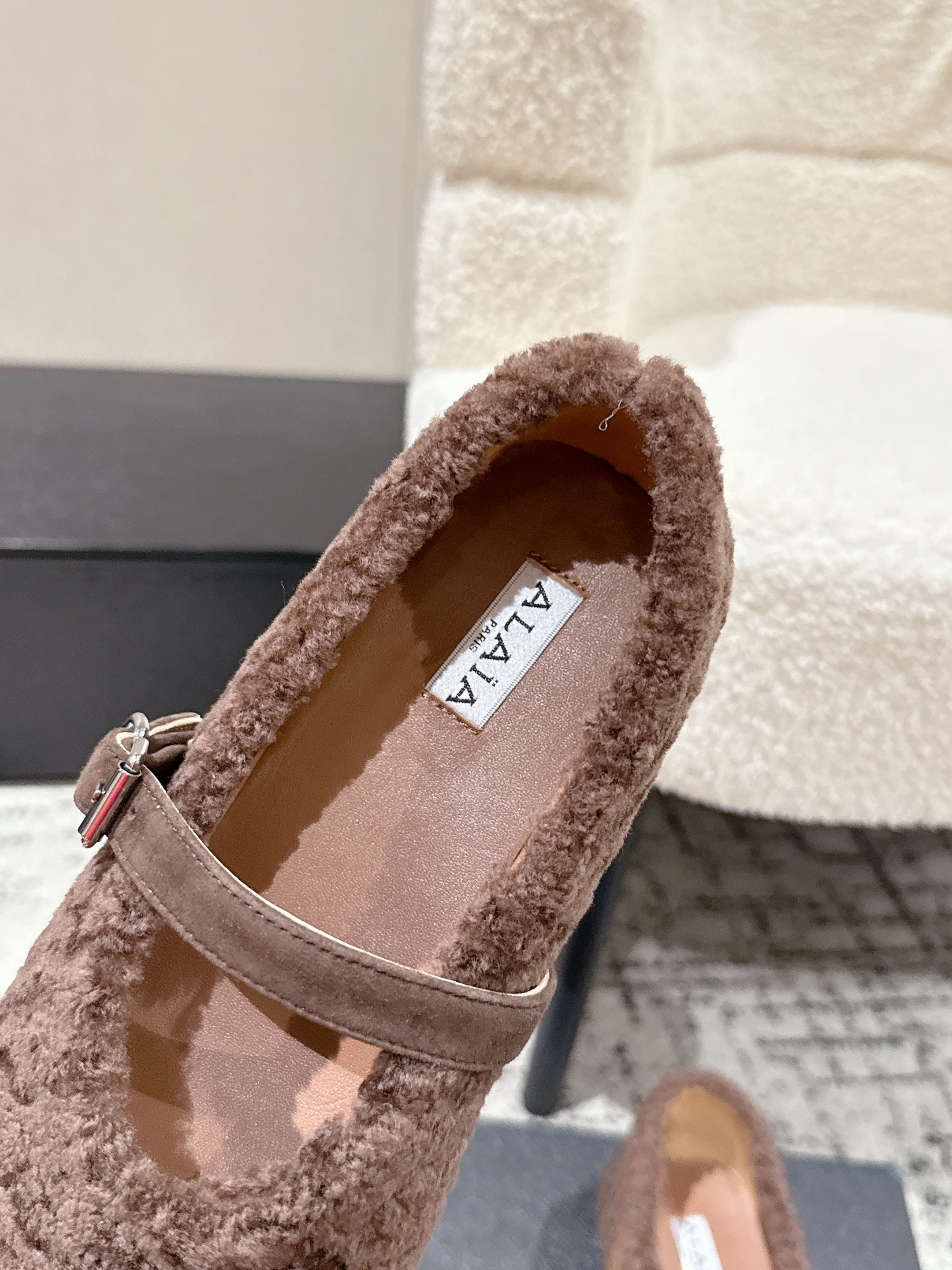 Alaia 2025 Ballet Flat Brown Wool 558650