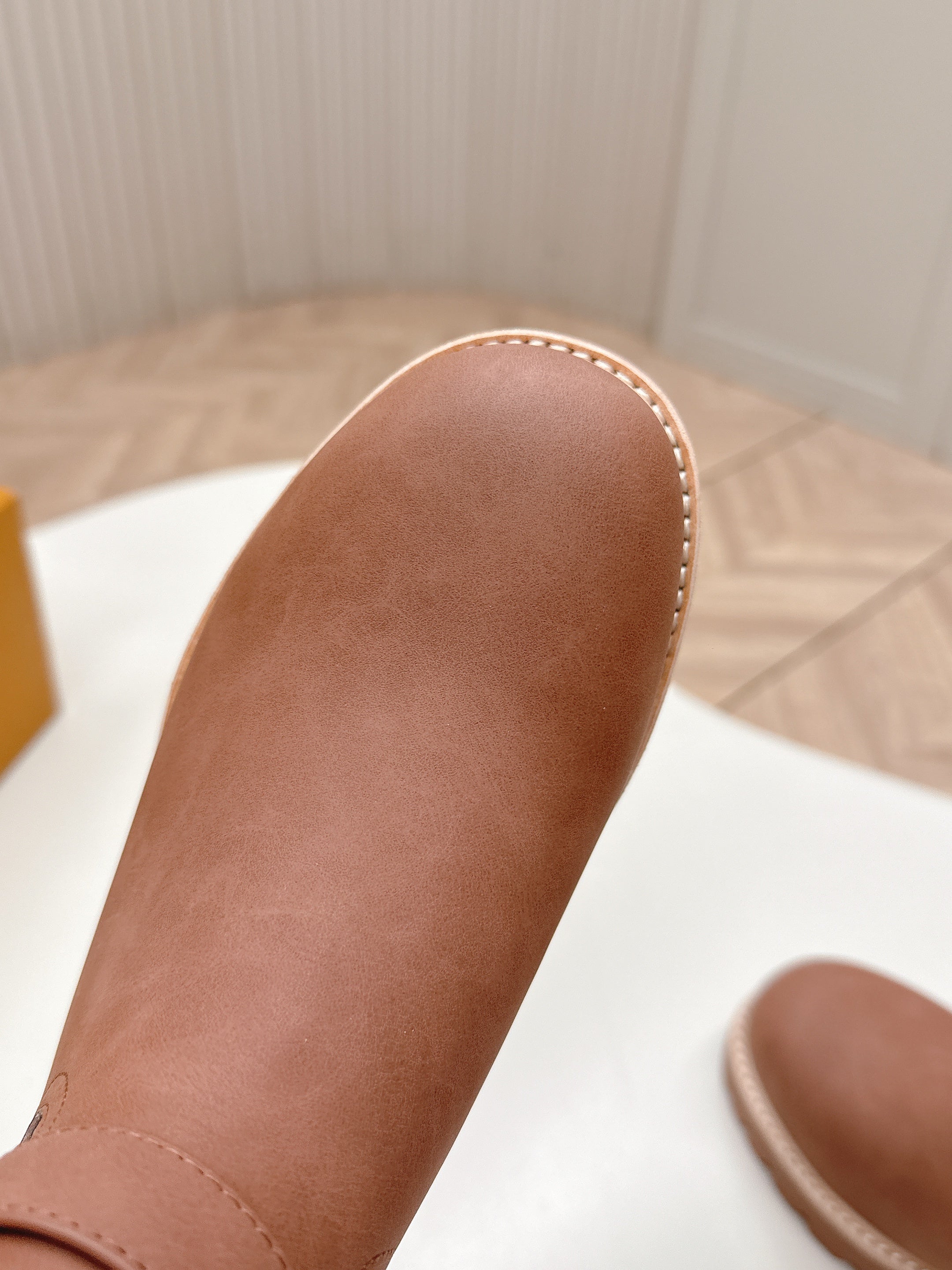 LV 2026 Territory Ankle Boot Brown White Nubuck Calf Leather 595442