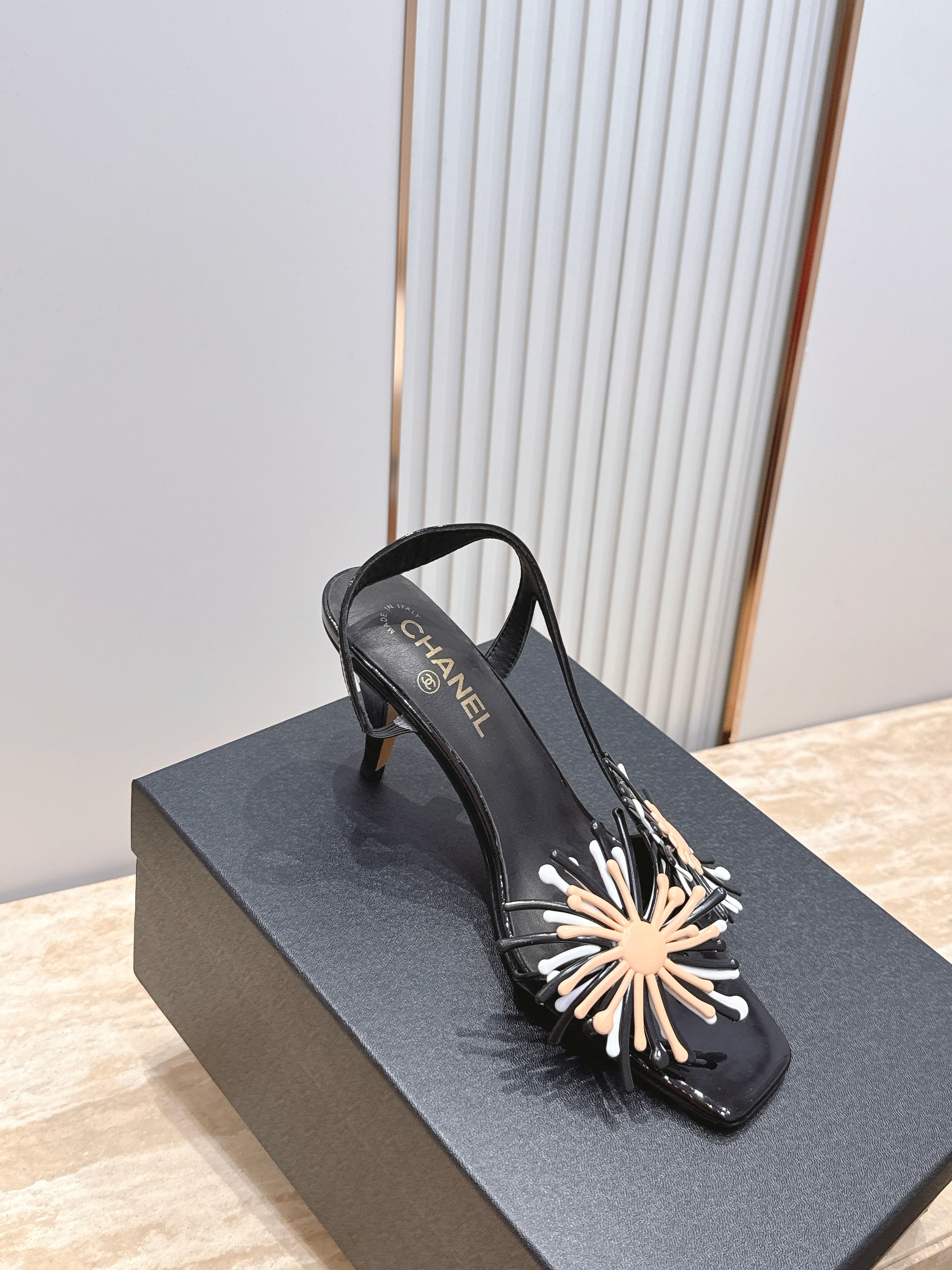 Channel 2026 Floral Sandal 75mm Calfskin 899050