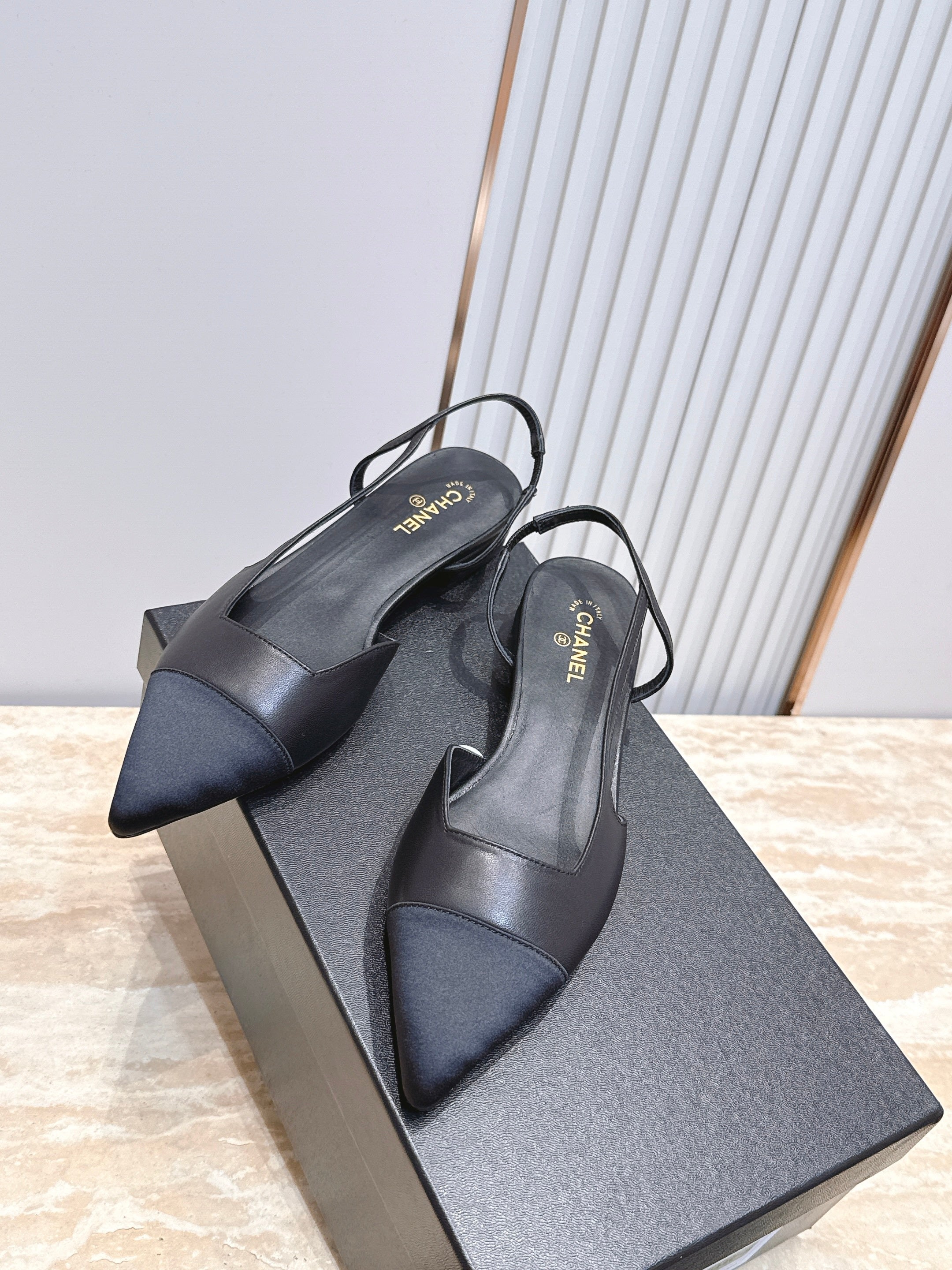 Channel 2026 Slingback Fabric Calfskin 898954