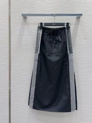 CD 25 Long Skirt Black White Polyester