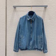 LV 25 Simple Denim Jacket Blue Cotton