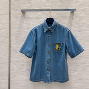 LV 25 Short Sleeve Denim jacket Blue Cotton