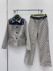 Gucci 2025 Set Beige Black Jacquard Fabric