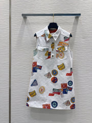 LV 25 Unique Logo Dress Multicolor Cotton