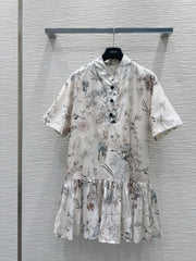 CD 25 Short Dress Multicolor Cotton