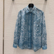 CD 25 Pattern Shirt Blue Polyester