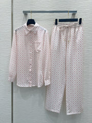 LV 25S Slightly Transparent Set Pink White Poliester