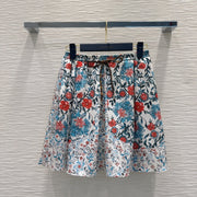 LV 25S Brilliant Flower Skirt Multicolor Cotton