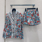 LV 25S Monogram Print Suit Flower Set Multicolor Cotton