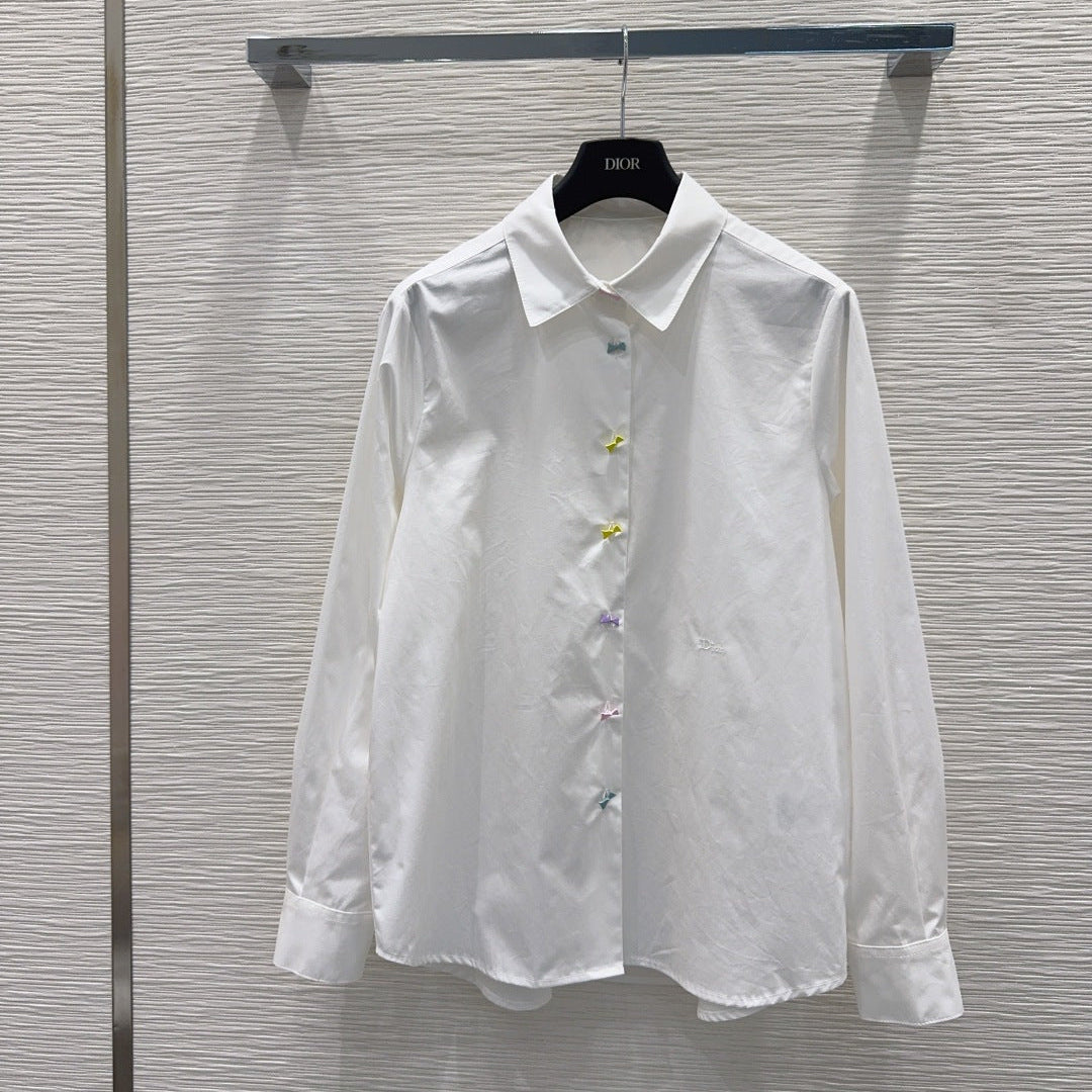 Dior 2026 Bow Shirt White Cotton 403782