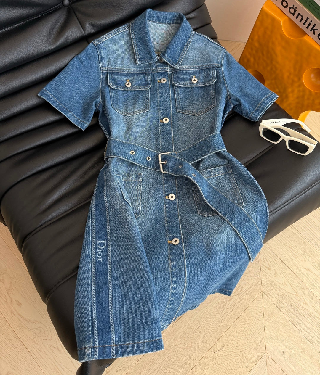 Dior 2026 Denim Dress with Belt Blue Cotton 391780
