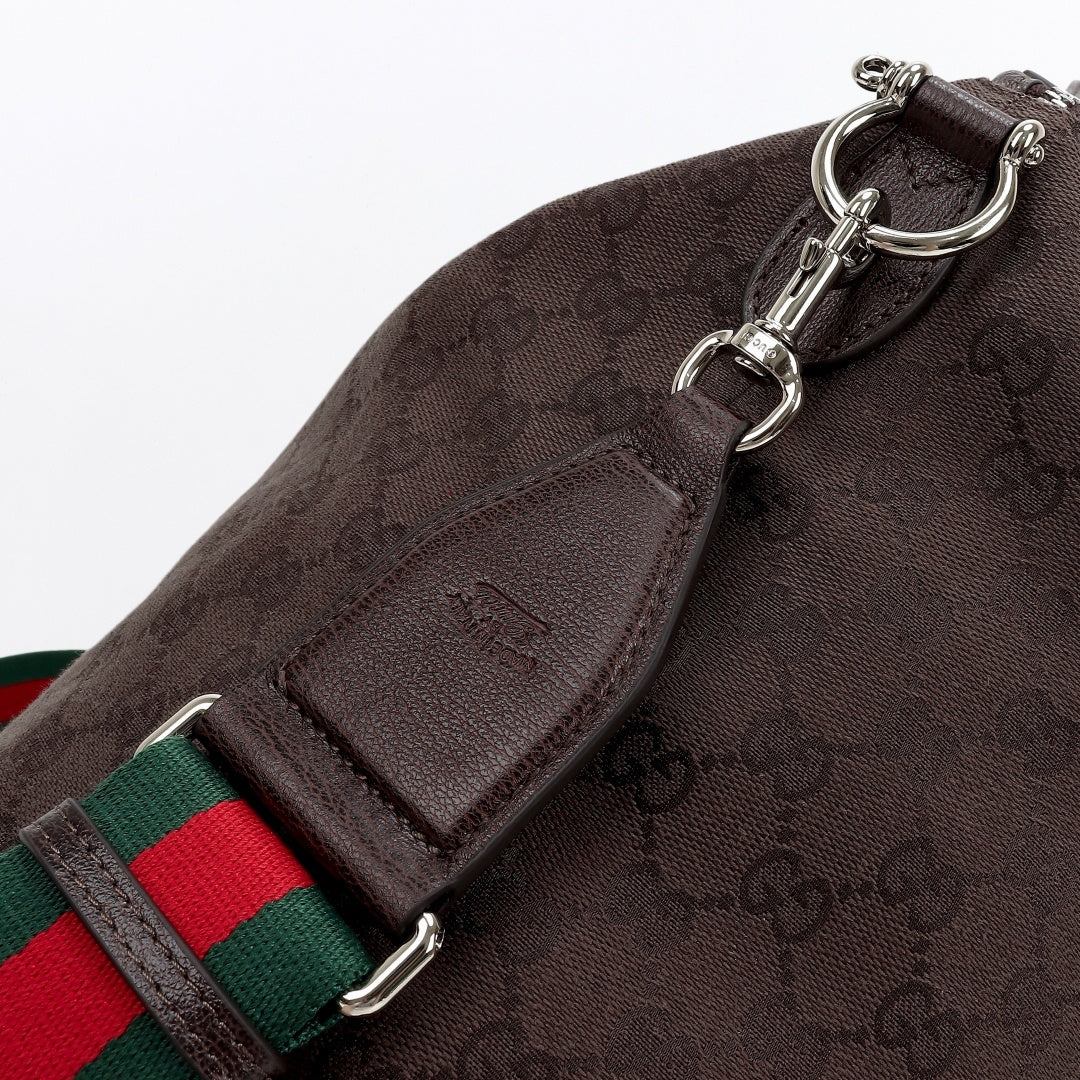 Gucci 2026 Brera Large Crossbody Bag Dark Brown Canvas
