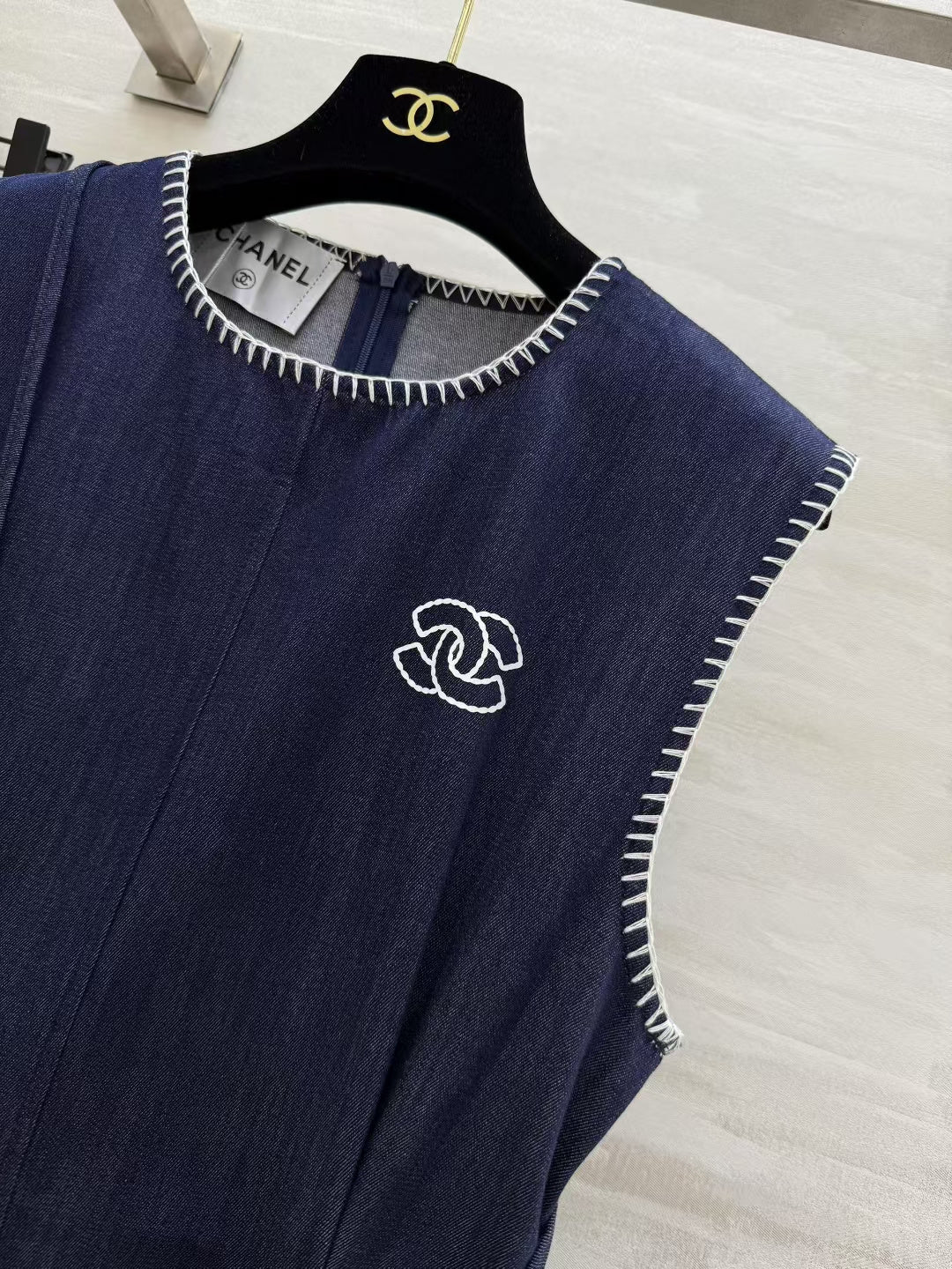 Chanel 2026 Mini Backpack Vest Dress Blue Cotton 408534