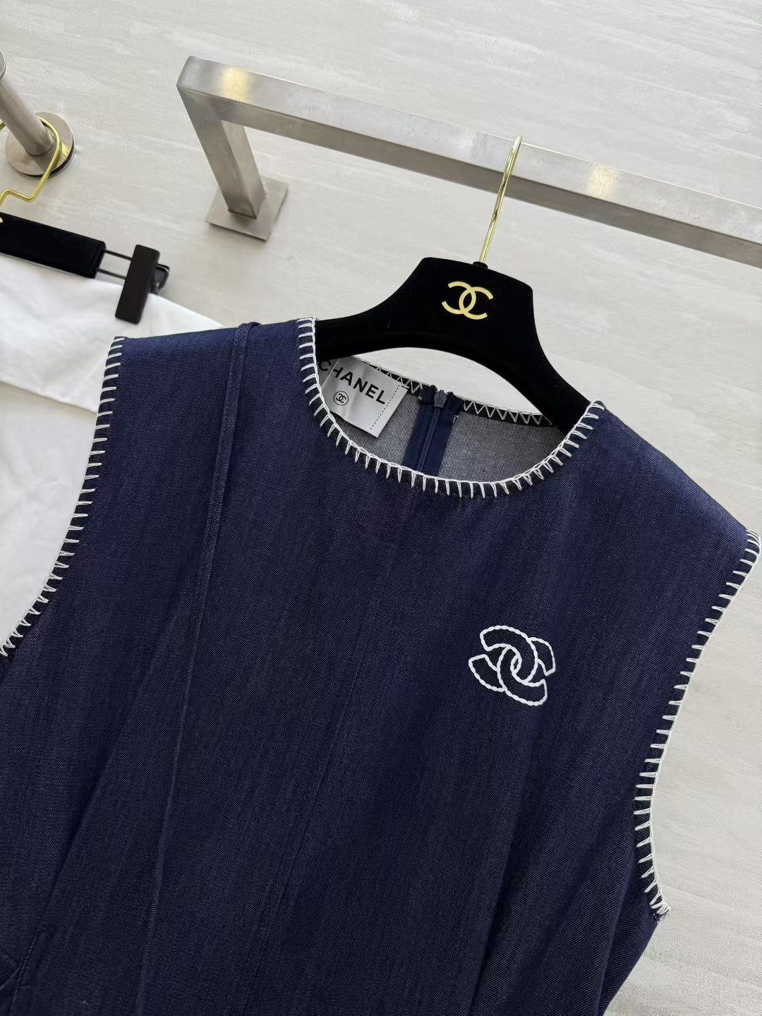 Chanel 2026 Mini Backpack Vest Dress Blue Cotton 408534