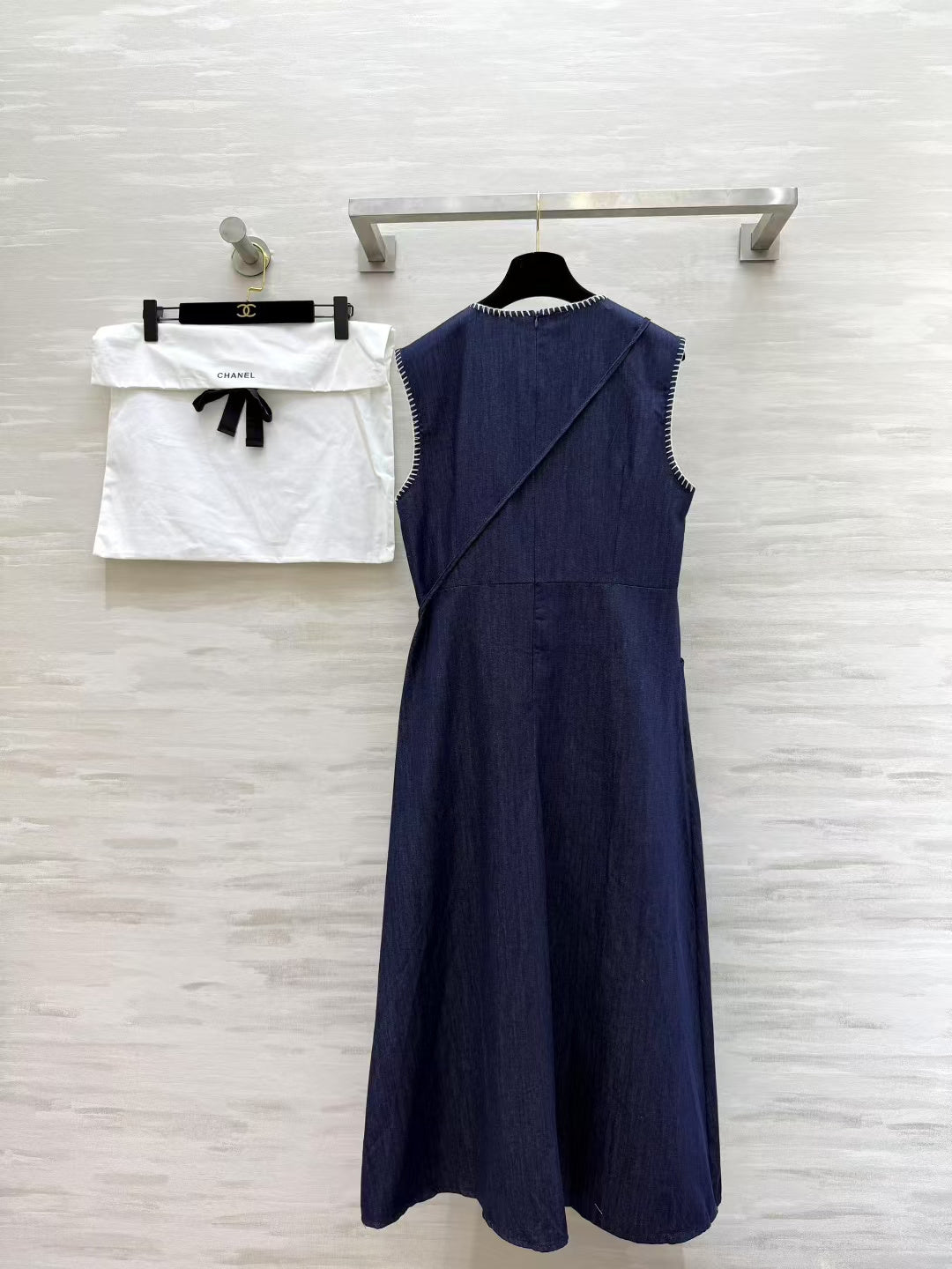 Chanel 2026 Mini Backpack Vest Dress Blue Cotton 408534