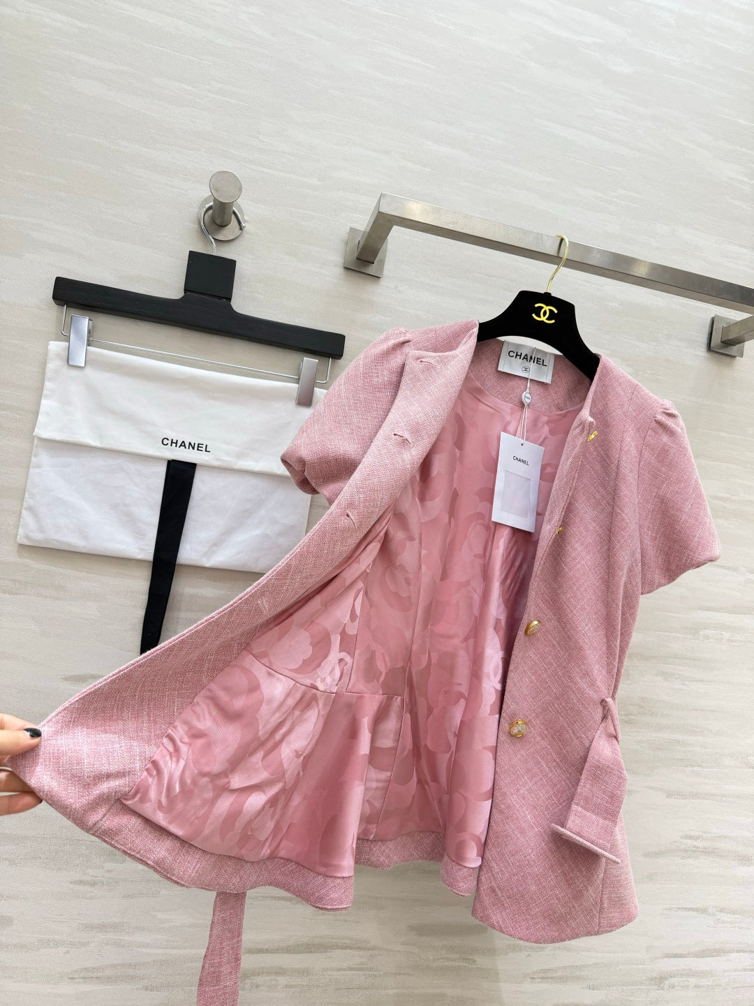 Chanel 2026 Coat Pink Tweed 408529