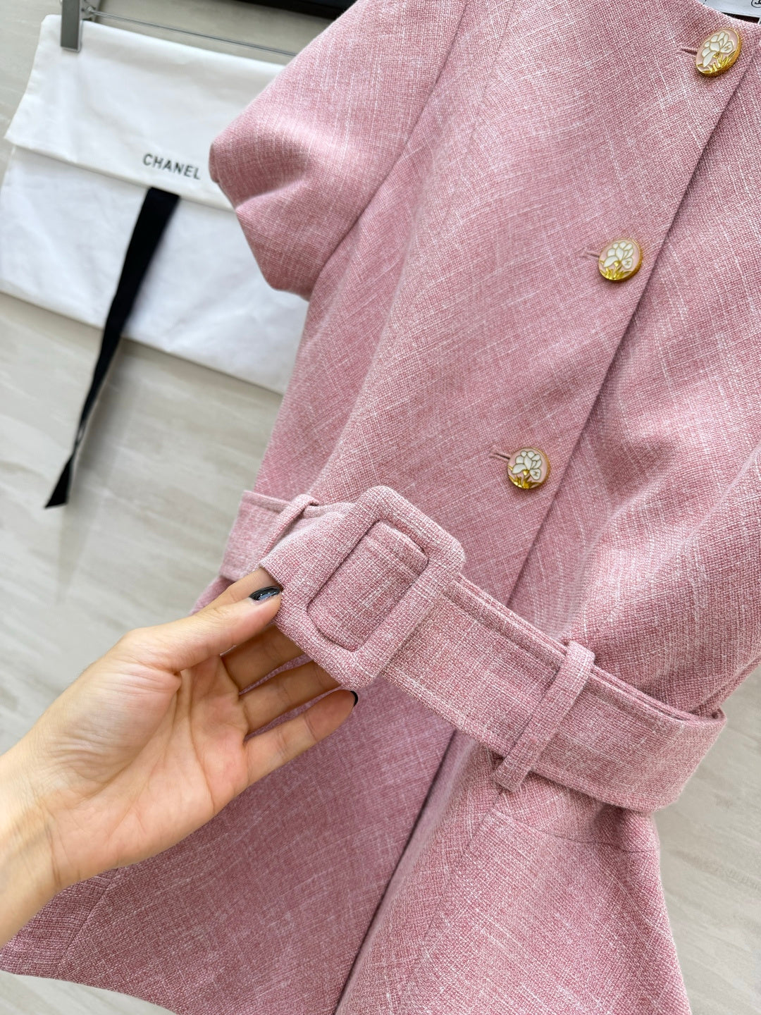 Chanel 2026 Coat Pink Tweed 408529