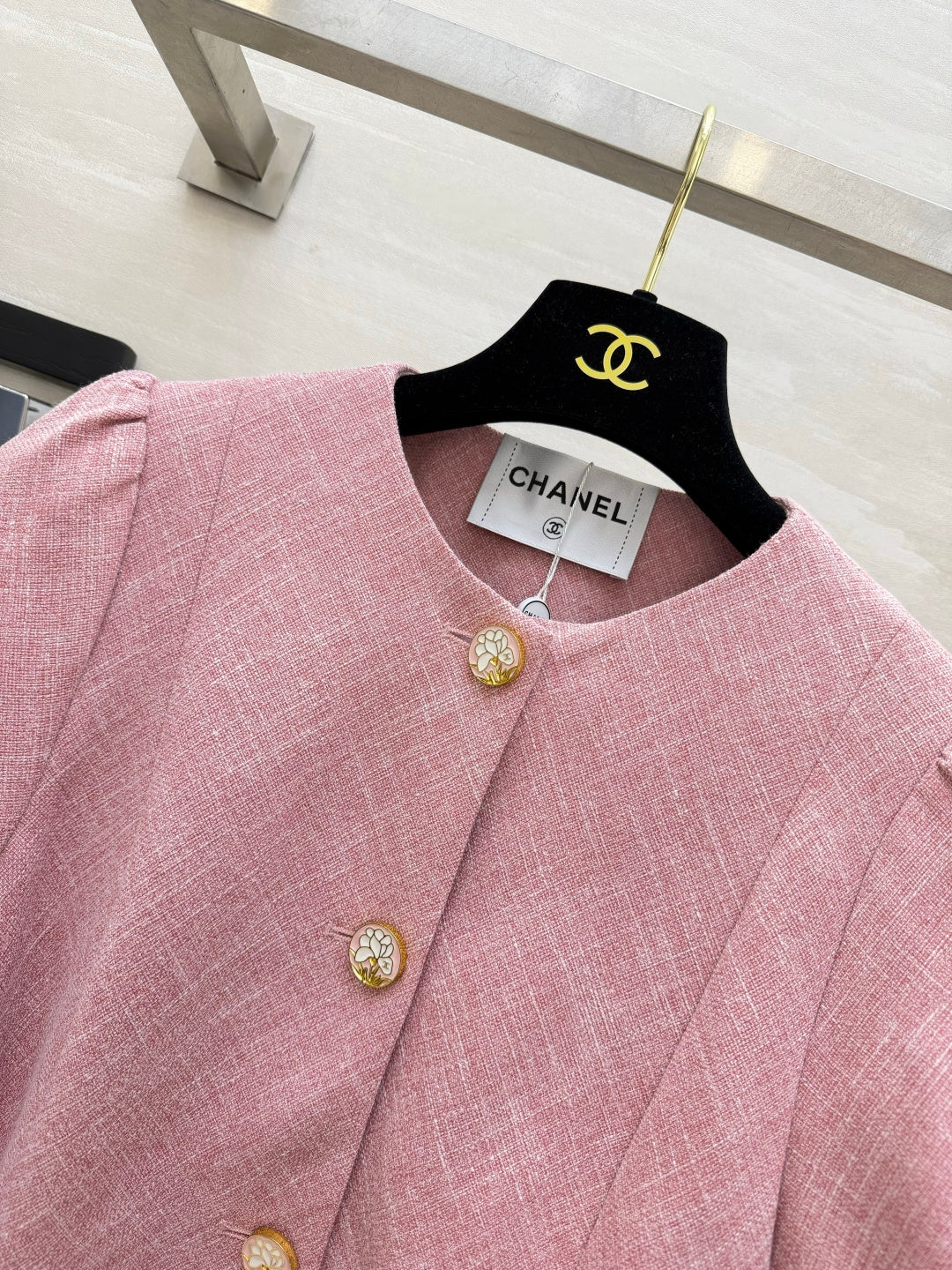 Chanel 2026 Coat Pink Tweed 408529