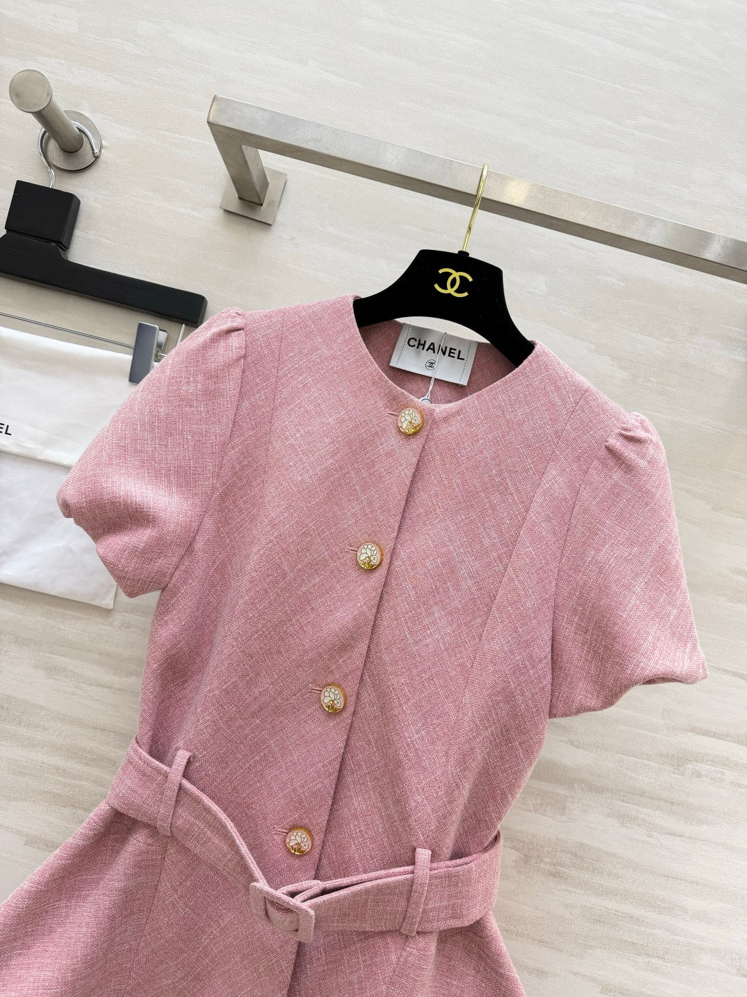 Chanel 2026 Coat Pink Tweed 408529