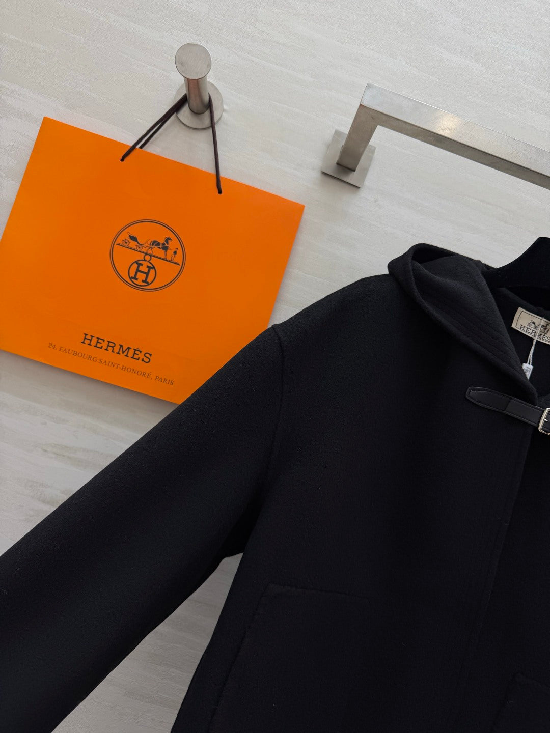 Hermes 2026 Hooded Short Coat Wool 413965