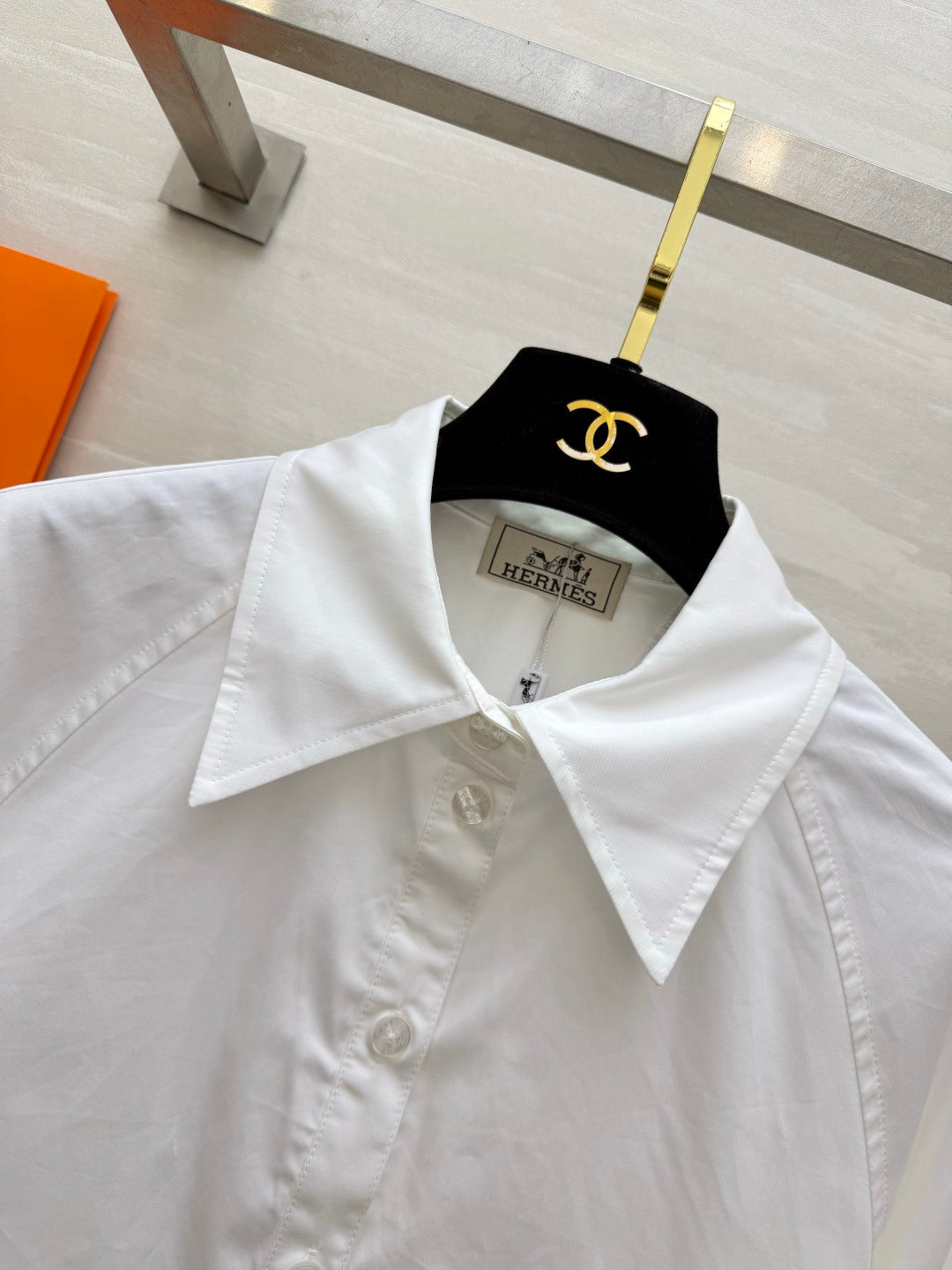 Hermes 2026 Embroidered Shirt White Cotton 416108