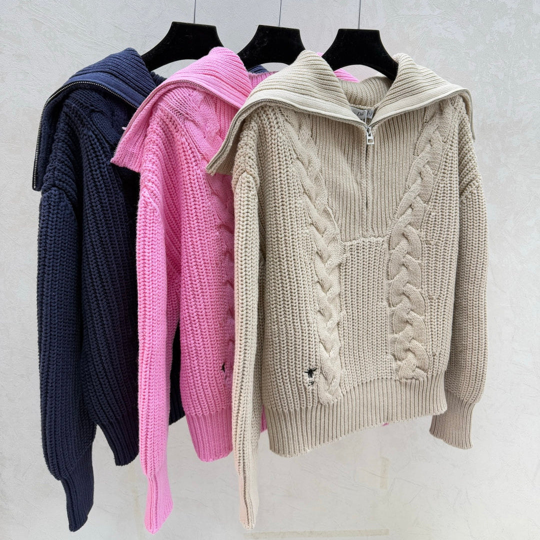 Dior 2025 Alps Zipped Mock Neck Sweater Wool