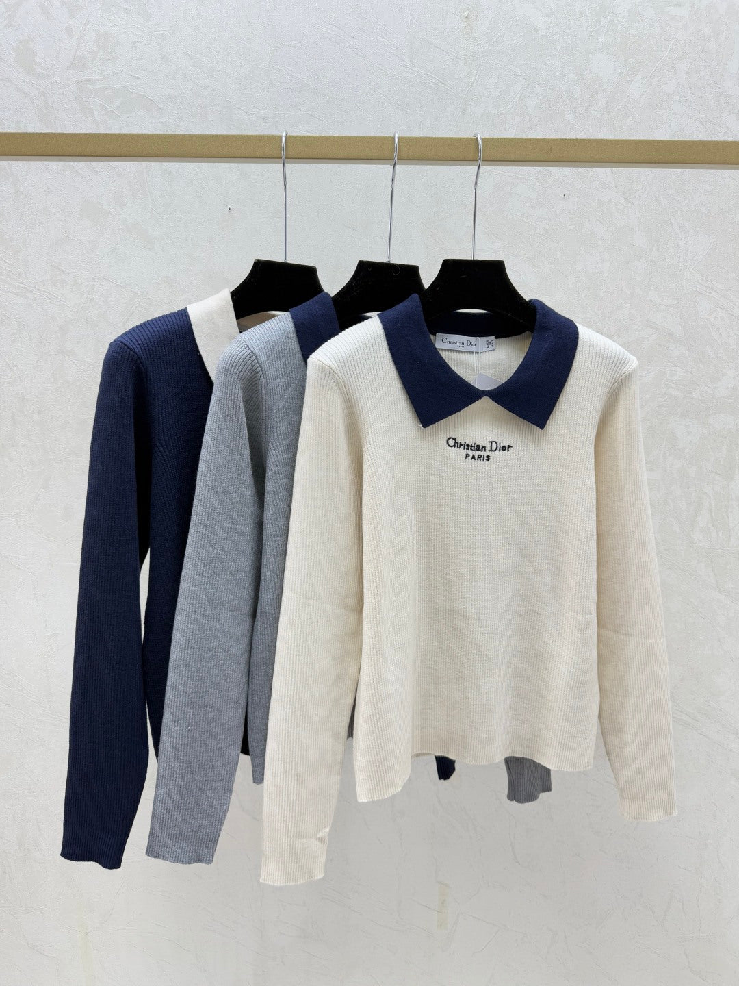 Dior 2025 Knitted Collared Long-sleeved Sweater Wool